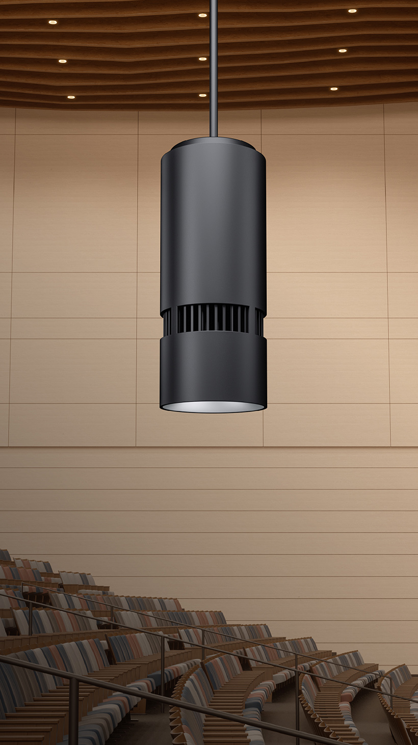 Atria II performance lighting installed in an auditorium