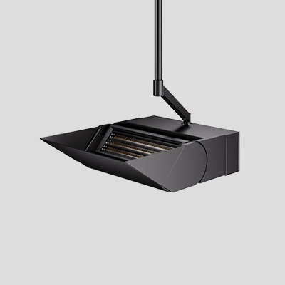 Rise Indirect Asymmetric Luminaire at 150W Stem Mount