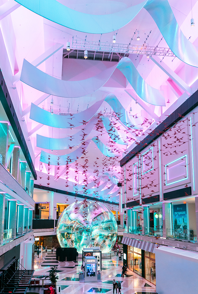 A dynamic color changing lighting project in the hottest new resort on the Las Vegas Strip,